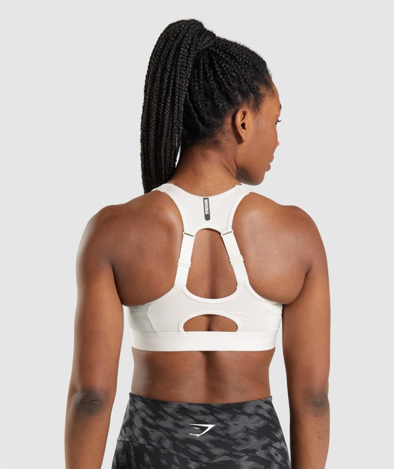 Women's Gymshark Speed Sports Bra White | CA 3861A7